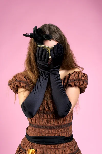 Stock image Beautiful woman hiding her face by hands