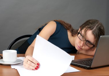 Tired businesswoman clipart