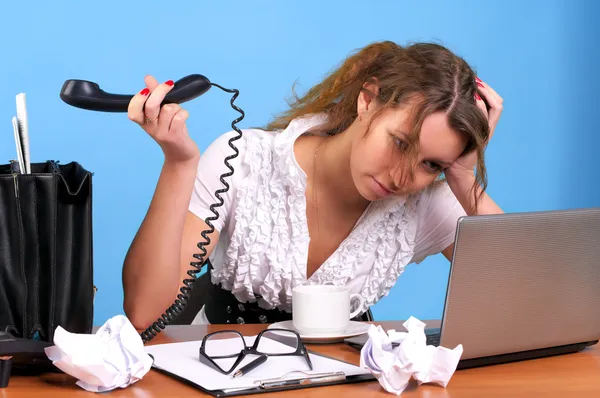 stock image Overworked businesswoman