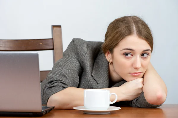 Portrait of tired female business executive — Stock Photo, Image