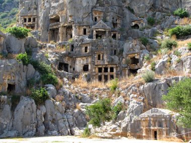 Lycian tombs in Myra, Turkey clipart