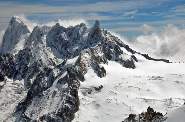 Panoramic View High Alps Covered Snow France — Stock Photo, Image