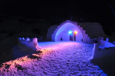 Ice hotel in Romania, on Balea lake. clipart