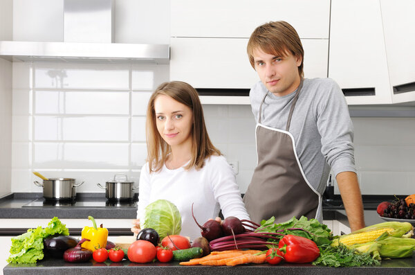 Couple cooking