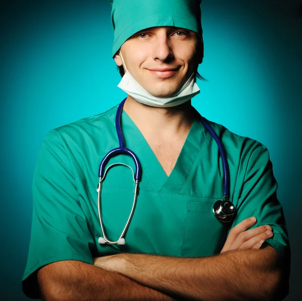 Хірург з стетоскоп — стокове фото