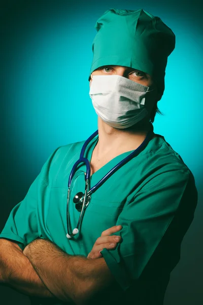 외과 의사와 청진 기 — 스톡 사진