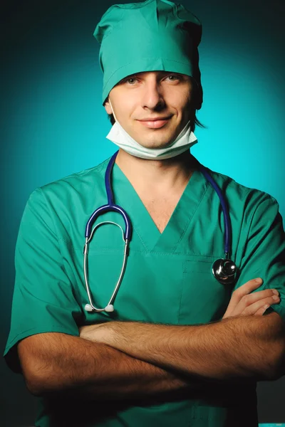Хірург з стетоскоп — стокове фото