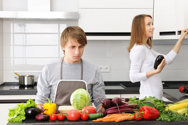 Couple cooking