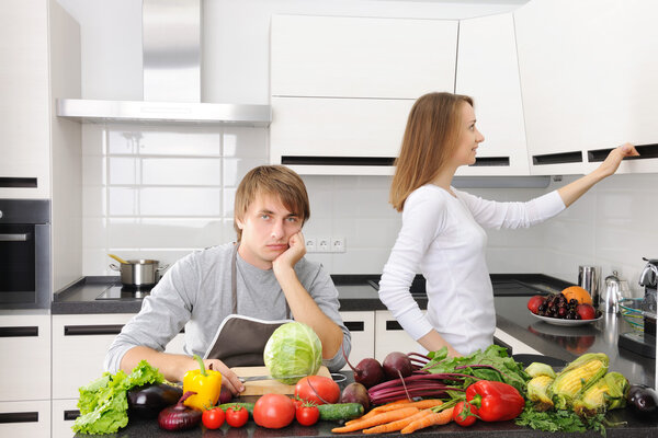 Couple cooking