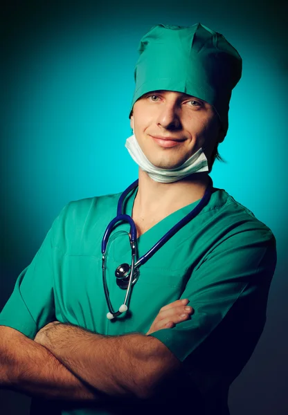 외과 의사와 청진 기 — 스톡 사진