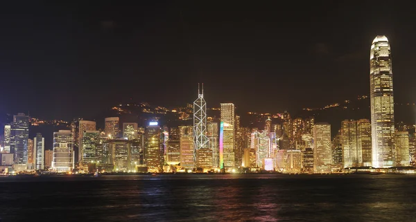 Paisaje Urbano Hong Kong Por Noche Hay Marcas Objetos Copyright — Foto de Stock