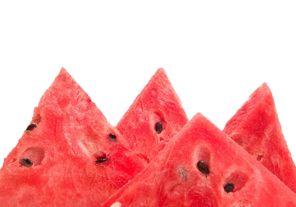 Appetitliche Scheiben Wassermelone Isoliert Auf Weißem Hintergrund — Stockfoto