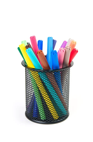Colored Felt Tip Pens White Background — Stock Photo, Image
