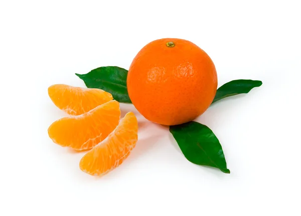 Reife Mandarine Auf Weißem Hintergrund Abgelegener Weg Inklusive — Stockfoto