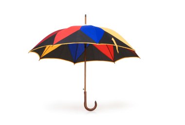 Beyaz arka plan üzerinde izole renkli şemsiye