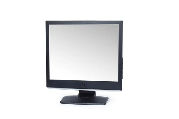 Monitor LCD nero isolato sul bianco — Foto Stock