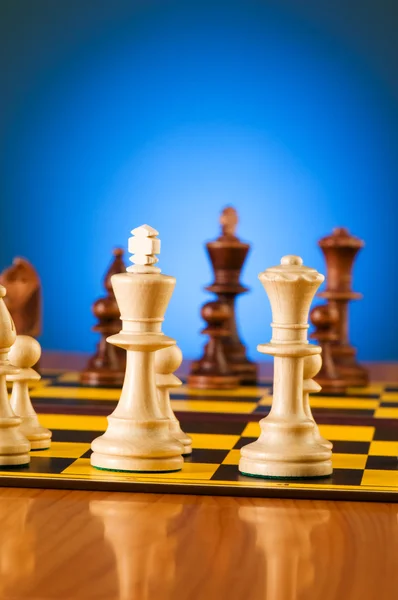 A darab a táblán sakk-koncepció — Stock Fotó