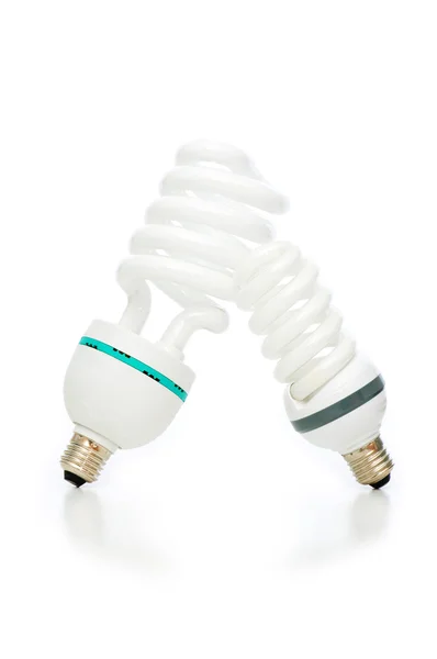 Lampe à économie d'énergie isolée sur le fond blanc — Photo