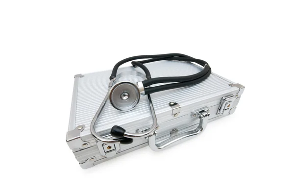 Stethoscope and case isolated on the white — Stock Photo, Image