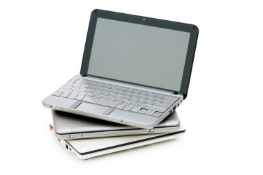 Stylish netbook isolated on the white background clipart