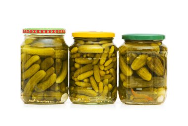 Can of cucumbers isolated on the white