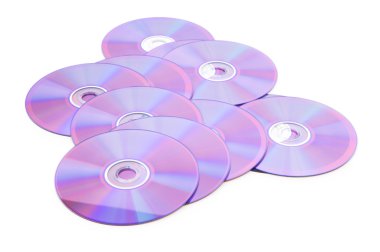 Many DVD's isolated on the white background clipart