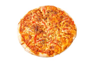 Beyaz arka plan üzerinde izole pizza