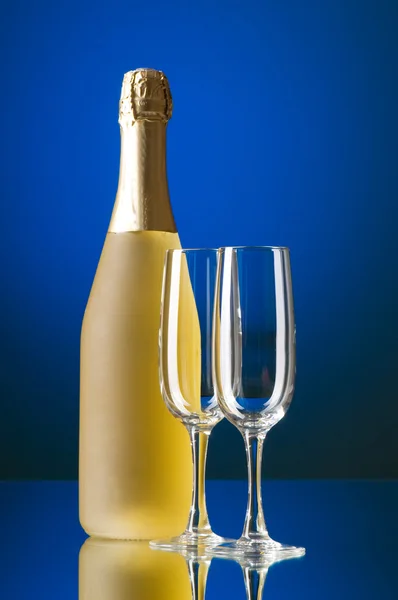 stock image Champagne against color gradient background