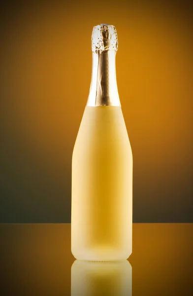 Champagne against color gradient background — Stock Photo, Image