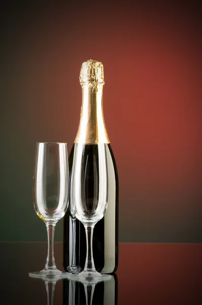 stock image Champagne against color gradient background