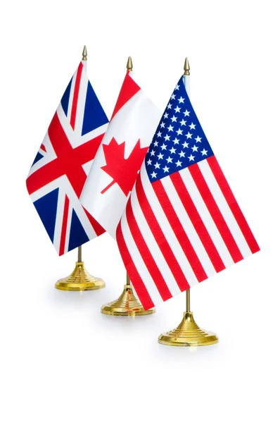 Engels-sprekende landen vlaggen geïsoleerd op wit — Stockfoto