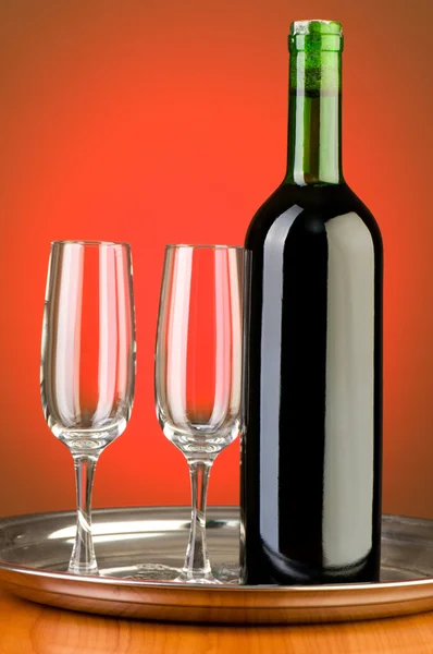 Wine against colour gradient background — Stock Photo, Image