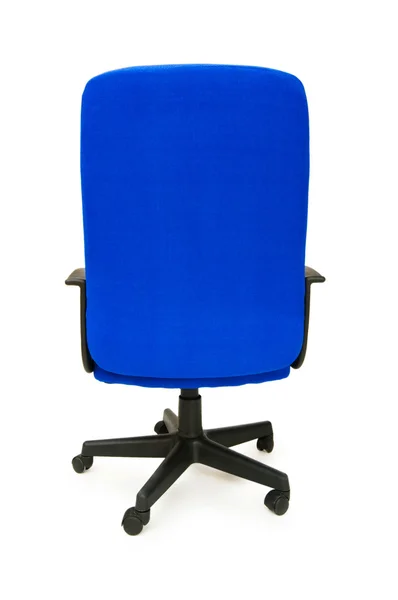 Modrá kancelářská židle izolovaných na bílém — Stock fotografie