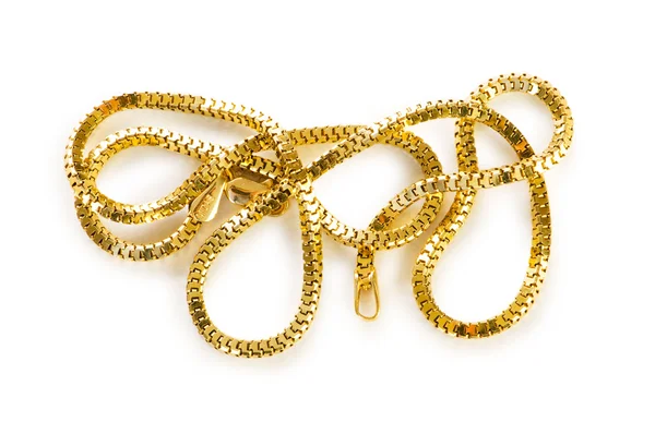 Golden chain isolated on the white background — Stock Photo, Image