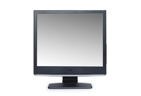 Black lcd monitor isolated on the white — Stock Photo, Image
