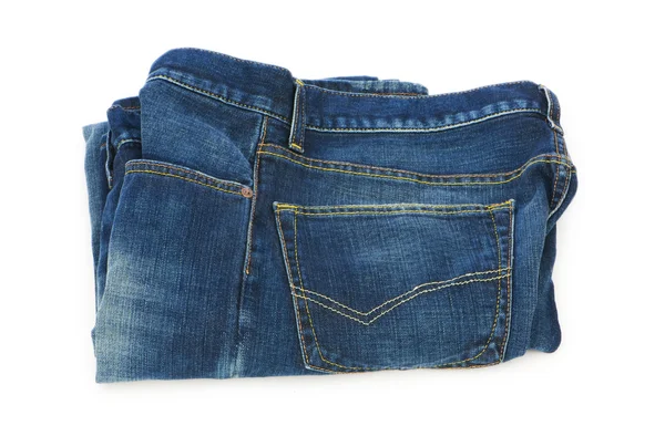 Coppia di jeans isolati sullo sfondo bianco — Foto Stock