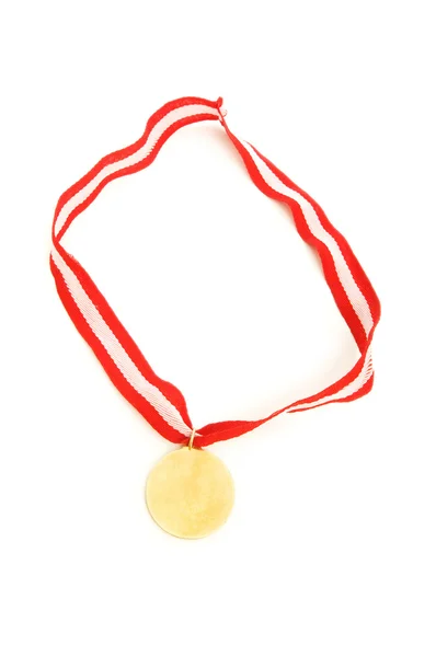 Medalha de ouro isolada no fundo branco — Fotografia de Stock