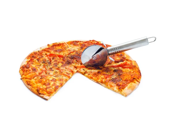 Πίτσα που απομονώνονται σε λευκό φόντο — Φωτογραφία Αρχείου