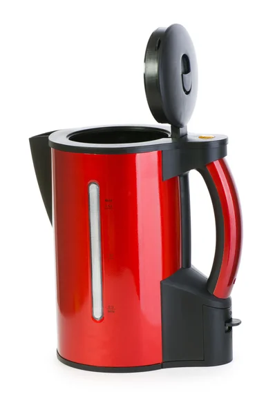 Red electrical kettle isolated on white — Stock Photo, Image