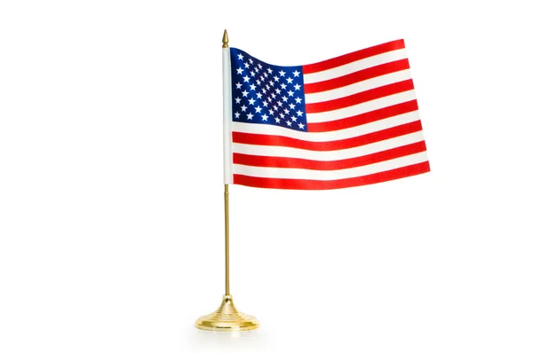 Bandeira dos EUA isolada no fundo branco — Fotografia de Stock