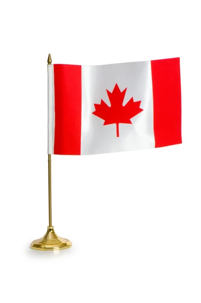 在白色背景上孤立的加拿大国旗 — 图库照片