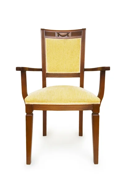 Деревянный стул изолирован на белом фоне — стоковое фото