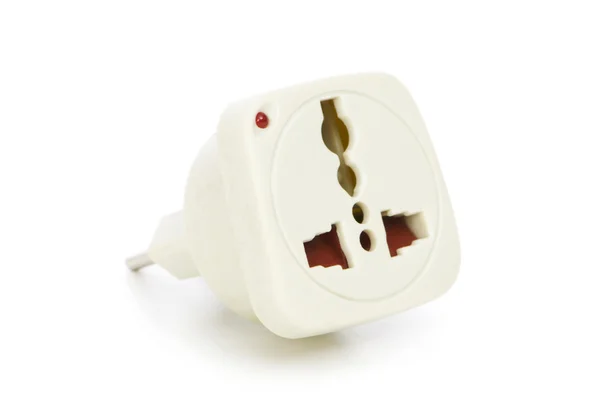 Elektromos adapter elszigetelt fehér background — Stock Fotó