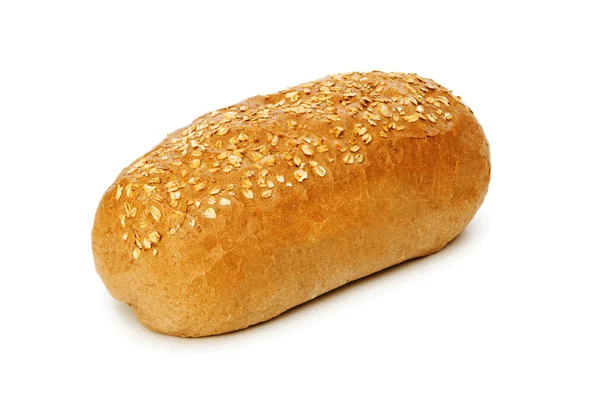 Friss kenyér, elszigetelt fehér background — Stock Fotó