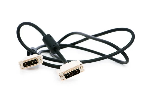 Kabel DVI izolovaných na bílém pozadí — Stock fotografie