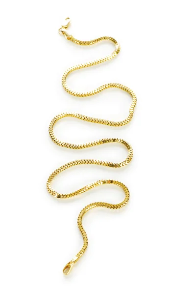 Golden chain isolated on the white background — Stock Photo, Image