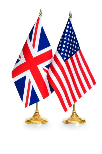 Engelsktalande länder flaggor isolerade på vit — Stockfoto