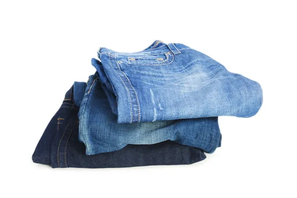 Coppia di jeans isolati sullo sfondo bianco — Foto Stock