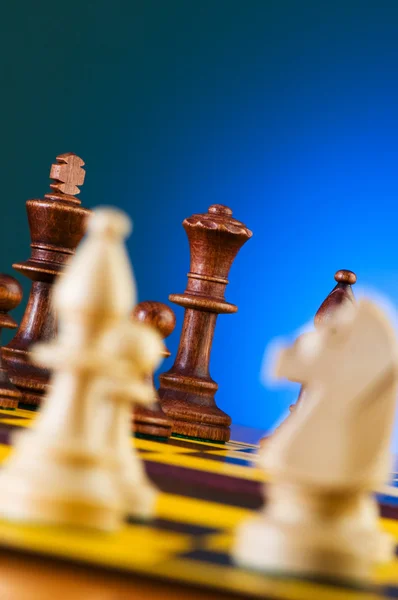 A darab a táblán sakk-koncepció — Stock Fotó