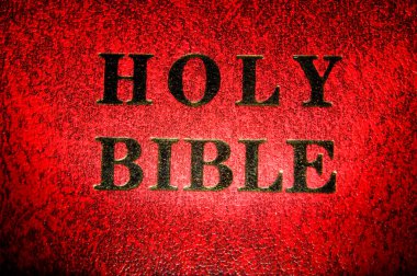 kırmızı deri kapağı İncil kitap